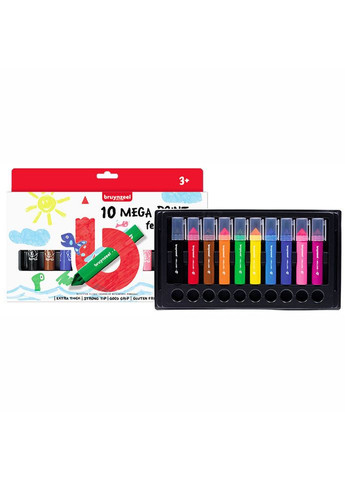 Набір дитячих фломастерів MEGA POINT 10кол. Bruynzeel (362578368)