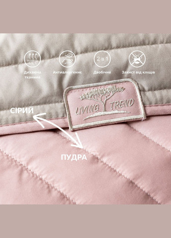 Двостороннє покривало Стиль Люкс 220х240 см з антиалергенним волокном, пудра/св. сірий (8-13499*009) IDEIA (320682495)
