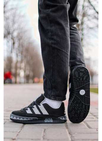 Чорні Осінні кросівки чоловічі adidas adimatic neighborhood black white адідас адіматік No Brand