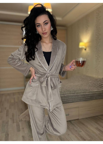 Жіночій домашній велюровий комплект No Brand (369496529)