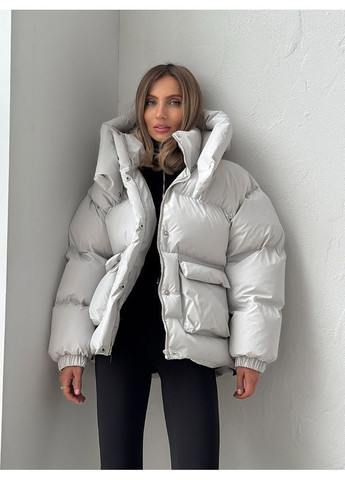 Жемчужная куртка пуфер beze цвет жемчужный milirud