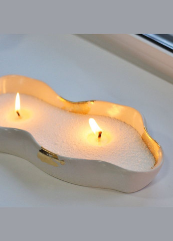 Большая насыпная свеча из пальмового воска в гипсовомм кашпо SP2420, 600 г Spokiy (322948844)