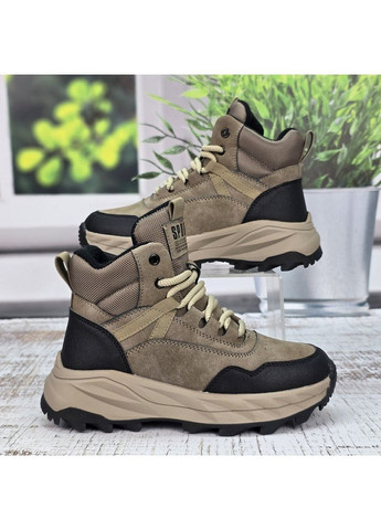 Светло-коричневые повседневные зимние ботинки зимние для мальчика светло-коричневые на овчине Kimboo