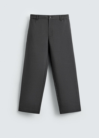 Серые кэжуал демисезонные брюки Zara