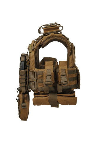 Плитоноска тактична Warmor Gen.3 Pro Max зі швидким скиданням з підсумками (Койот) No Brand (332637370)