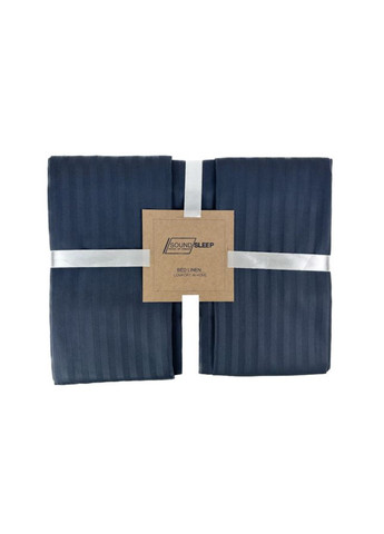 Комплект постельного белья Stripe Dark Grey сатин-страйп евро 200х220 см темно-серый SoundSleep (308071869)