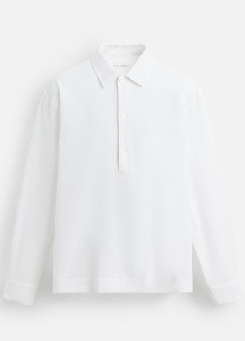 Белая футболка-поло для мужчин Zara однотонная