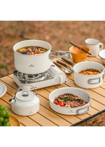 Чайник с керамическим антипригарным покрытием Naturehike CNK2450CF013 0.8л алюминий (Белый) No Brand (332636828)