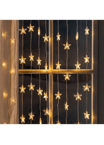 Світлодіодна кімнатна внутрішня гірлянда штора зорепад на вікно з роботою від мережі 3х1,8 м 120 LED (478585-Prob) Тепла біла Unbranded (307247519)