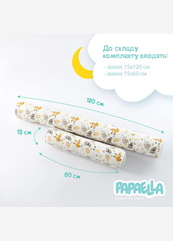 Бортик валик защитный мультифункциональный PAPAELLA 60х15 см, 120х15 см, детская кроватка IDEIA (302975660)