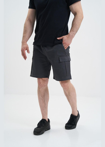 Шорти карго чоловічі Великого Розміру стрейч-котон з кишенями літо, графітовий No Brand (340108464)