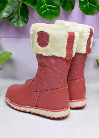 Зимние ботинки зимние на меху для девочки н79 розовые Clibee