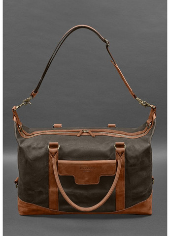 Дорожная сумка из коричневого конваса и натуральной светло-коричневой кожи. BlankNote (348359111)