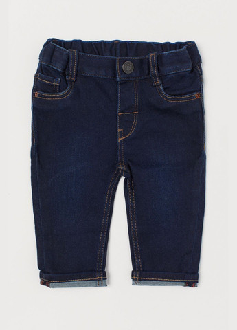 Черные демисезонные джинсы regular fit с регулируемой талией для мальчика 0808318-003 H&M