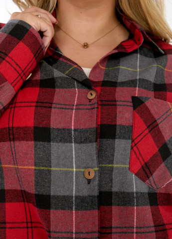 Красная повседневный, классическая, кэжуал рубашка в клетку No Brand с длинным рукавом