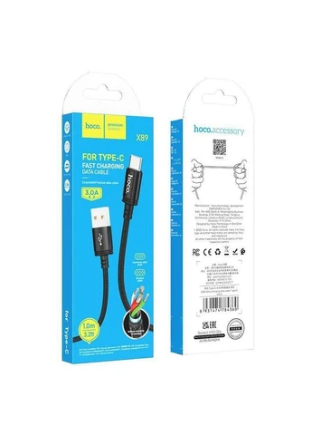 Кабель X89 Wind charging data cable Type-C черный Hoco (388775169)