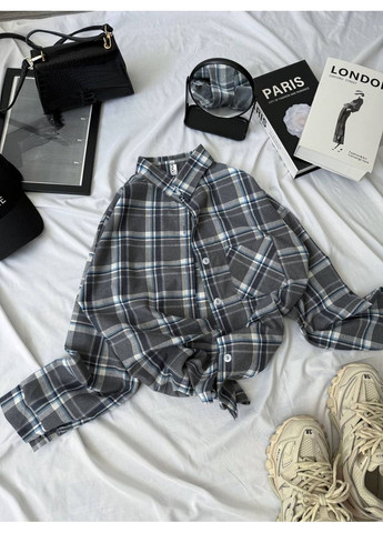 Серая повседневный, вечерний, классическая, кэжуал рубашка в клетку Asi.Store.ua с длинным рукавом