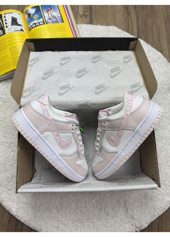 Рожеві Осінні кросівки чоловічі nike sb dunk low pink white найк сб данк No Brand
