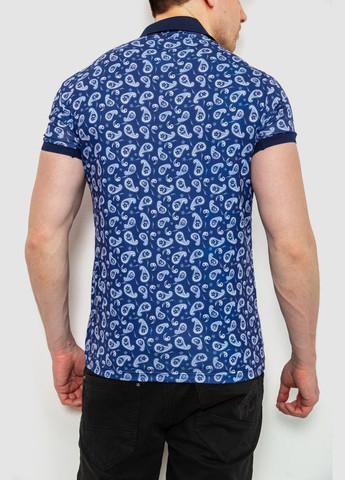 Синяя поло мужское с принтом черное размер l (sku_214r7003-1) с коротким рукавом No Brand