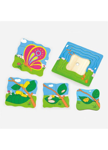 Деревянный многослойный пазл Бабочка (59517VG) Viga Toys (331298459)