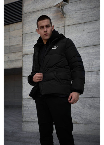 Черная зимняя куртка зимняя черная из лого Luna