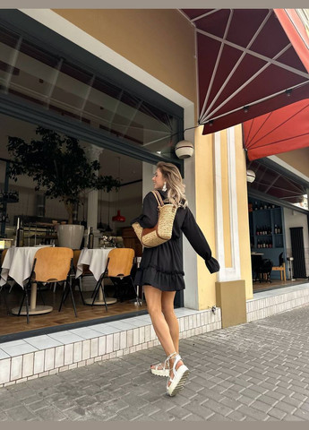 Черное праздничный, коктейльное, повседневный, кэжуал, джинсовое, вечернее платье женское No Brand однотонное