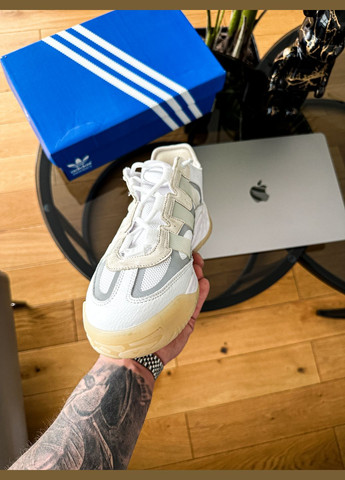 Білі Осінні кросівки чоловічі і жіночі adidas niteball white gum | адідас найтбол білі No Brand