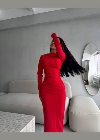 Червона святковий, спортивна, ділова, повсякденний, вечірня елегантна жіноча сукня з мікродайвінгу SAVOY BRAND