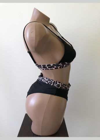 Черный летний женский раздельный купальник. No Brand