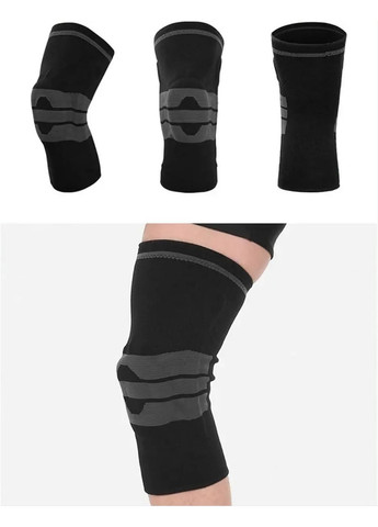 Компрессионный наколенник с силиконовым кольцом и стальными пружинами 2XL Gray AOLIKES (366558872)