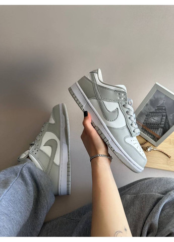 КРОССОВКИ ЖЕНСКИЕ NIKE SB DUNK LOW WHITE GREY НАЙК СБ ДАНК No Brand серые демисезоны (369391068)