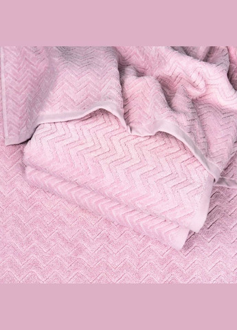 GM Textile рушник махровий 50x90см преміум якості жакардовий з велюром 550г/м2 (рожевий) рожевий виробництво -