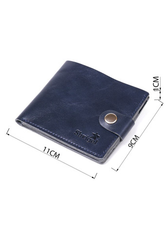 Компактне шкіряне портмоне для чоловіків 16465 Синій Shvigel (329147460)