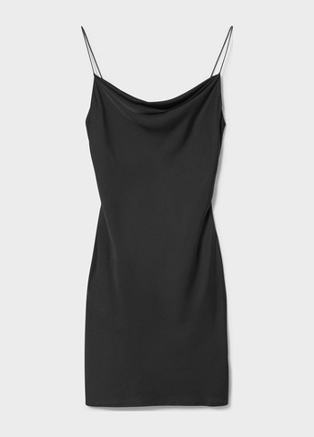 Чорна кежуал атласна сукня міні C&A однотонна