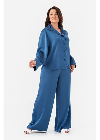 Синяя рубашка однотонная Garne