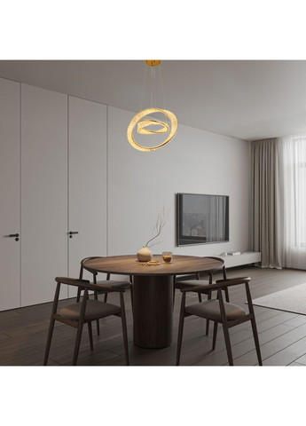 Люстра золотая "CRYSTAL" арт-деко (99-L8812C (600+400) FGD) No Brand (370072258)