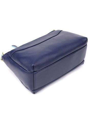 Елегантна жіноча шкіряна сумка з жорстким дном 22986 Синій Vintage (356452070)