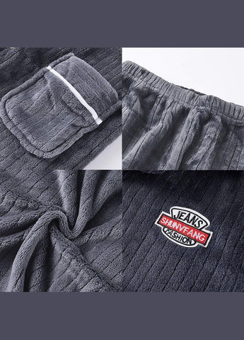 Комплект мужской пижамы CK-206 Dark Gray 2XL рубашка с длинным рукавом и штанами теплая 7шт Lesko (360505164)