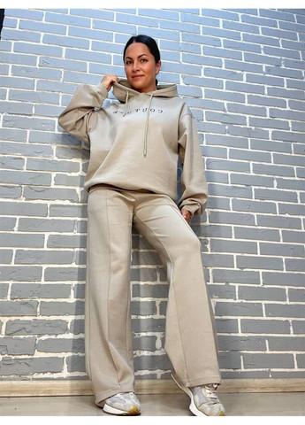 Костюм женский A-N 2742 худые с капюшоном брюки вышивка на резинке со швом - стрелкой No Brand (304291729)