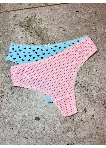 Труси жіночі бавовняні з фруктовим принтом і бантиком набір 2 шт UOKIN Стрінги (370368948)