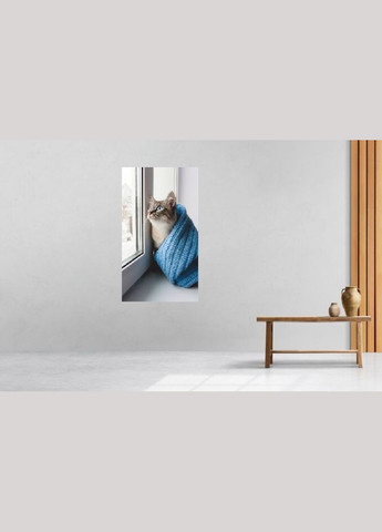 Інфрачервоний плівковий обігрівач картина Кіт на вікні 61x107см/250Вт/220В Monocrystal (276905164)