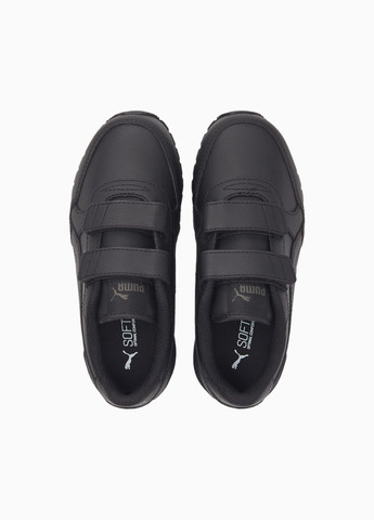 Чорні всесезон кросівки kids st runner v2 leather black/black р. 11.5/28.5/18.3см Puma