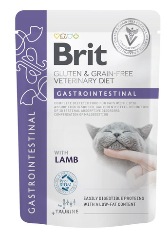 Корм вологий Brit GF VD Gastrointestinal для котів з ягням 85 г Brit VetDiets (306721795)