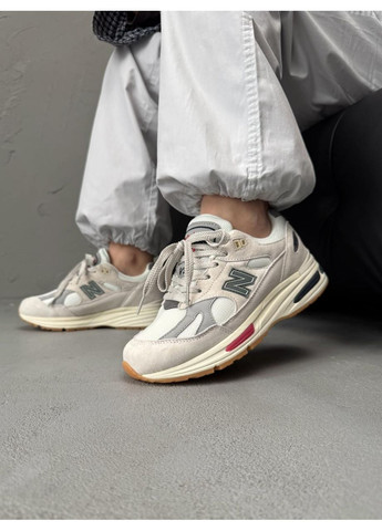 Сірі Осінні кросівки чоловічі new balance 991 beige grey нью беланс 991 No Brand