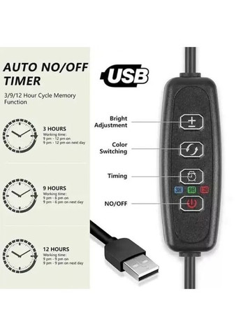 Фитолампа USB для роста растений на 4 лампы, светодиодная LED фито лампа на прищепке светильник для комнатных цветов и рассады No Brand (337509370)