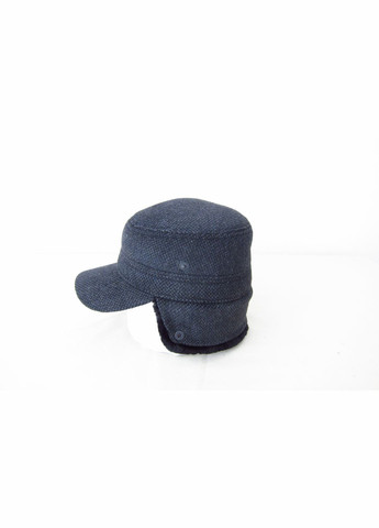 Кепка немка зимова на флісі з вухами чорного кольору DAVANI 54002 No Brand кепка немка (315630586)