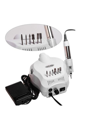 Професійний фрезер для манікюру Pro ZS-601 з педаллю та насадками 45 Вт 35000 оборотів Білий Nail Drill (334675478)