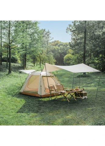 Автоматическая трехместная палатка с тентом Ango Picnic CNK2450WS021, коричневая, для кемпинга и туризма Naturehike (395603460)