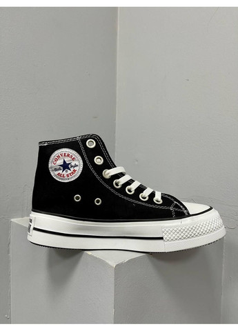 Чорні Осінні кеди чоловічі converse hight x chuck taylor platform black v2 конверс No Brand