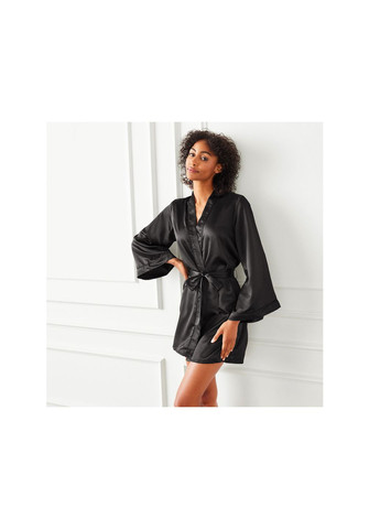 Халат атласний для жінки Dope Dyed 435606 чорний Esmara (316471026)